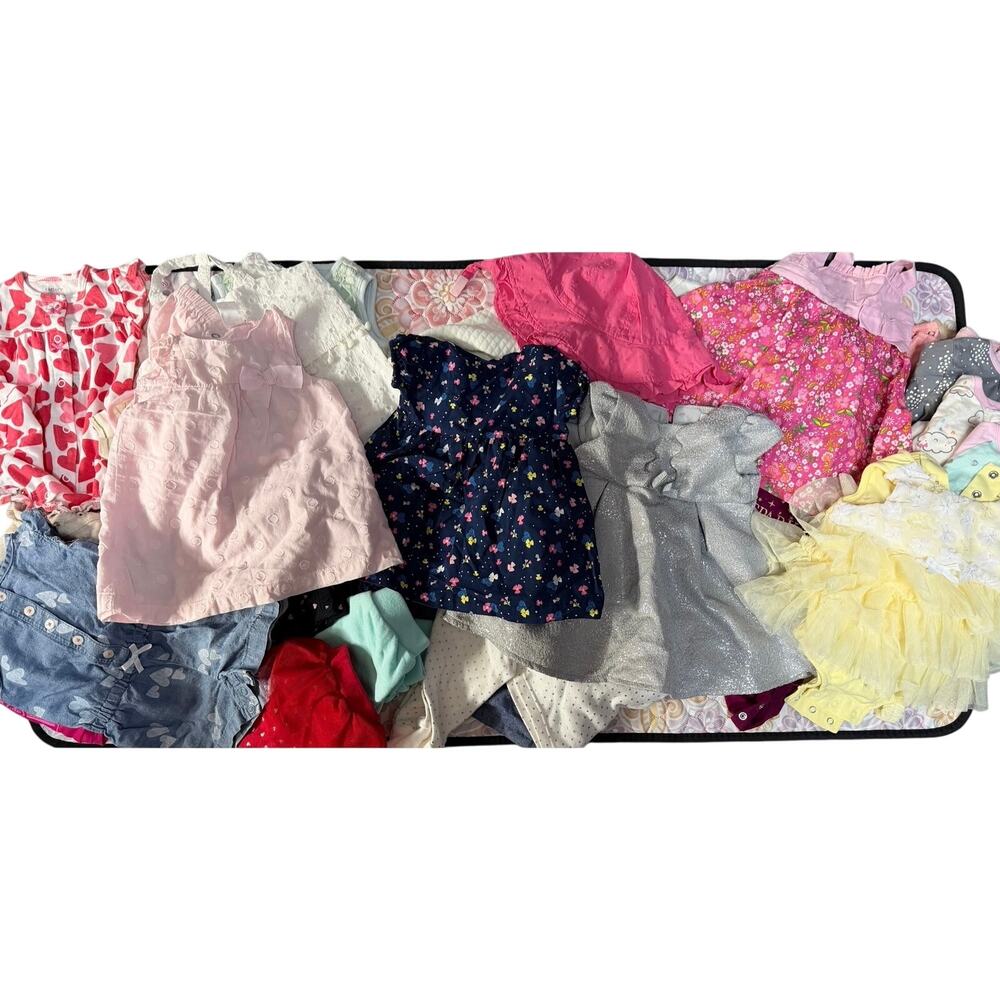 Bundle of 42 pc baby girl clothes size 3-6 Months.